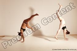 Underwear Martial art White Moving poses Athletic Medium Brown Dynamic poses Academic